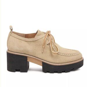 Kelsi Dagger Brooklyn Olga Lug Loafer Heels Beige Platform Booties Shoes Size 10